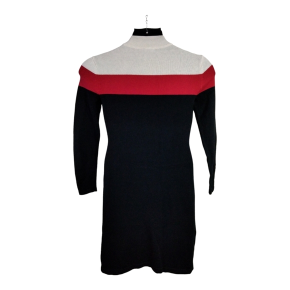 Talbots Colorblock Mock Neck Sz Petite P 4-6 Cashmere Blend Sweater Dress Long - Picture 5 of 16